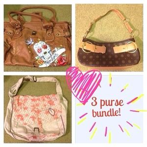 3 purses- Marc Ecko & boutique designers