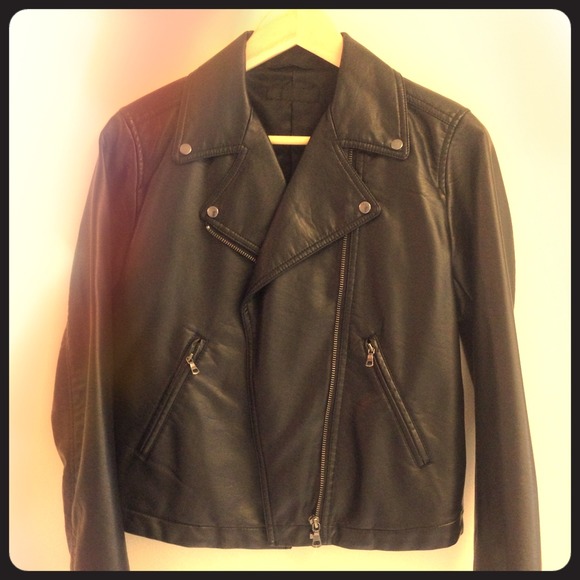 UNiQLO Black Leather Bikers Jacket