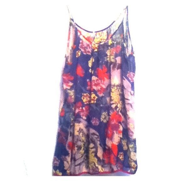 Sheer, floral tank top