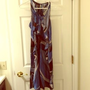 Beautiful Silk Dress - Blues, Silvers and Browns.