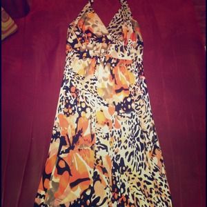 Floral and animal print maxi dress