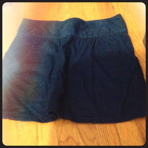 Navy Blue Corduroy Skirt