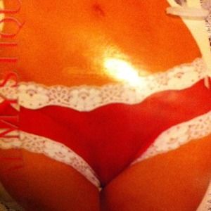 Red and white panties