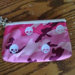 Camo pink print clutch