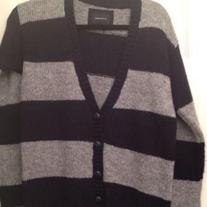 Gray and blue stripe sweater