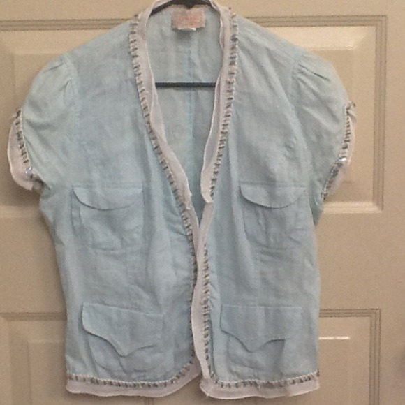 Linen short sleeve jacket