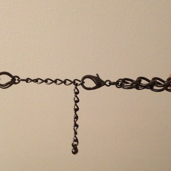 Purple and gray beaded chain necklace - Picture 3 of 4