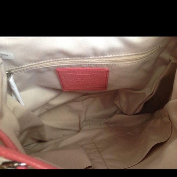 Coach signature stripe backpack