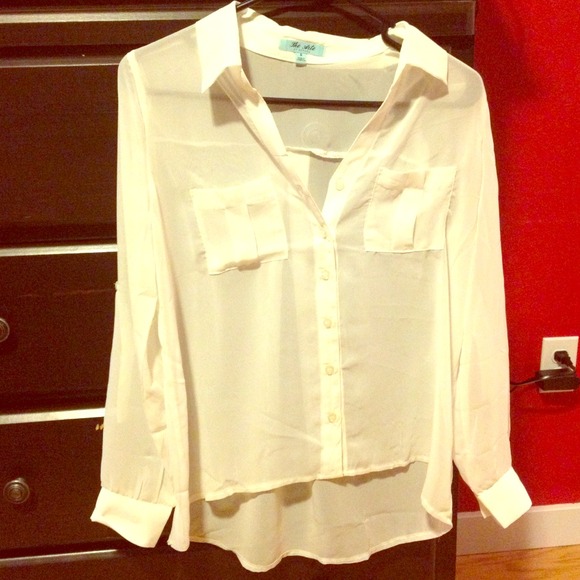 White sheer long sleeve - Picture 1 of 2