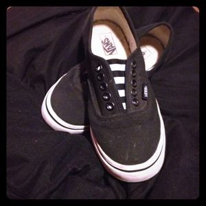 Black and white vans hardly worn!