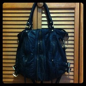 4ever 21 black edgy shoulder/cross body bag