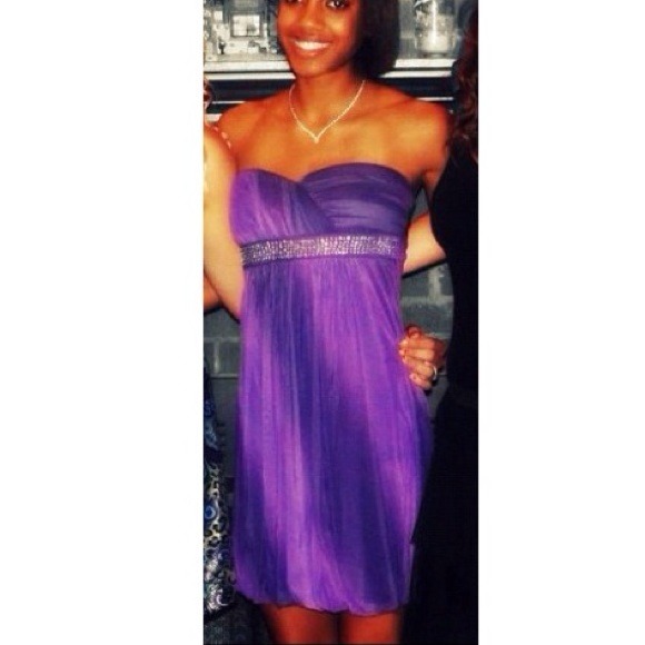 two tone purple strapless dress - Picture 2 of 2