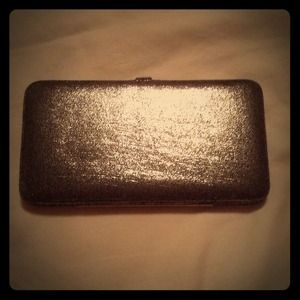 Metallic Silver Wallet Clutch