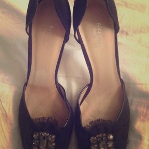 Vera wang black satin pumps