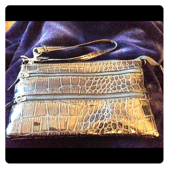Cute blue large wristlet
