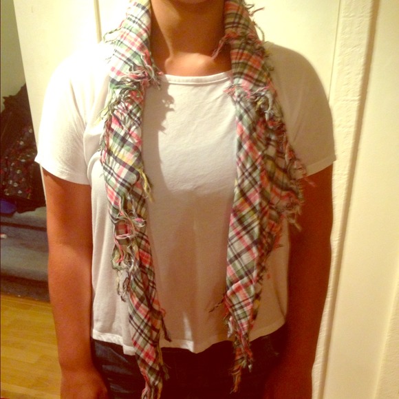 Colorful fun plaid scarf!