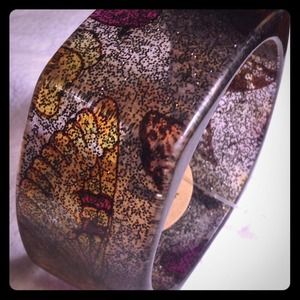 New! Chunky butterfly glitter bangle!