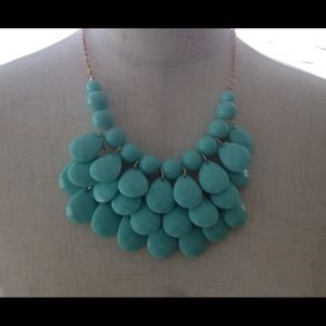 Mint Teardrop Statement Necklace.