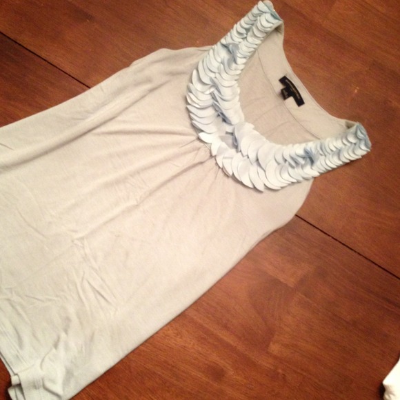 Ice blue ruffle tank SOLD in bundle - Picture 1 of 3
