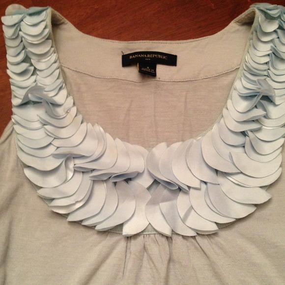 Ice blue ruffle tank SOLD in bundle - Picture 2 of 3
