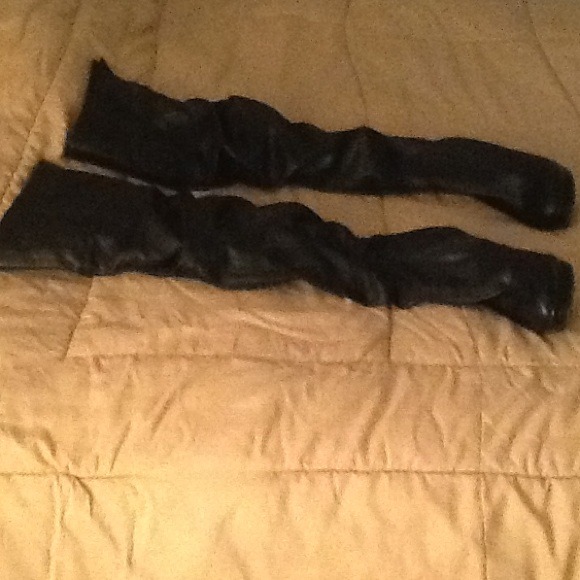 thigh high black boots