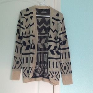 Forever 21 Geo Print Shawl Cardigan