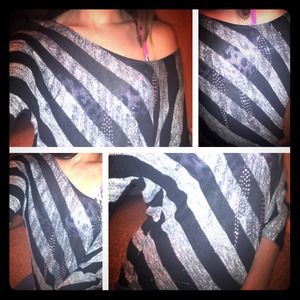 Black and silver sweater with rhinestone detailing