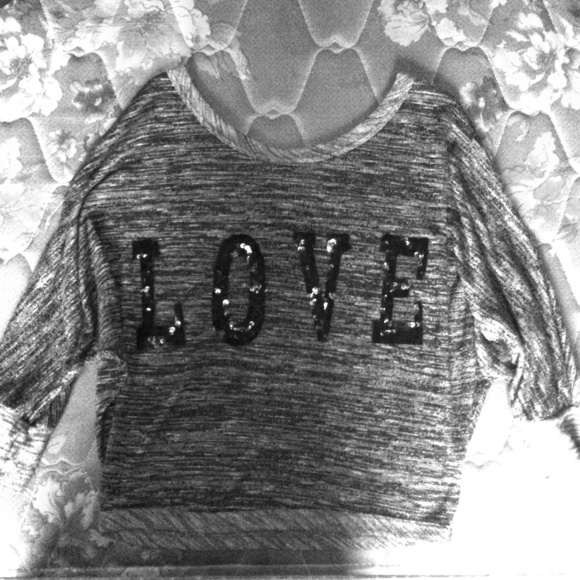 Black and Gray love shirt