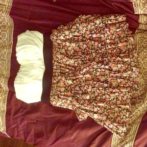 Short cute flower print dress