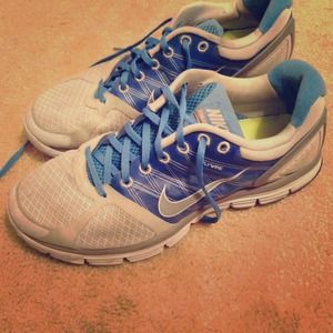 Blue and grey women's 10 Nike Lunarglide 2