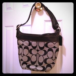 Black and grey Coach purse