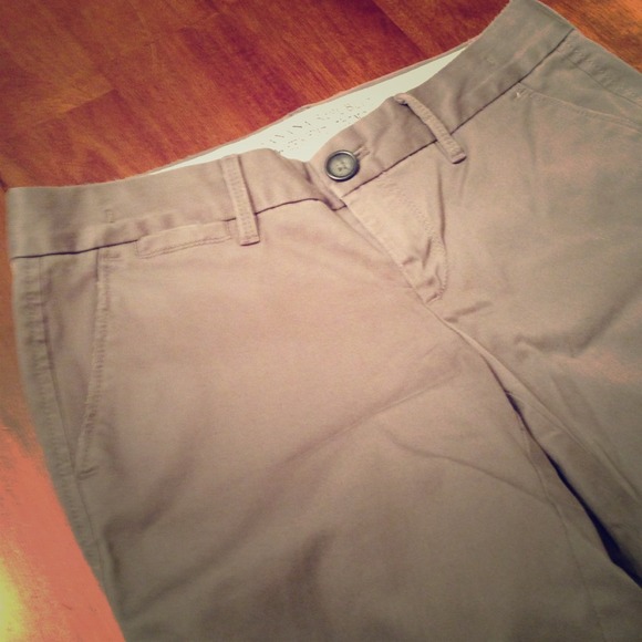 Gray cotton chino weekend/casual pants