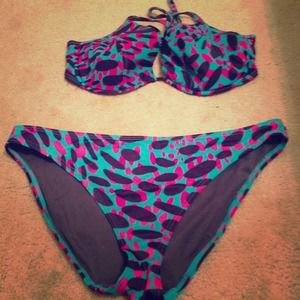 Pink, mint and navy blue Victoria Secret TOP ONLY