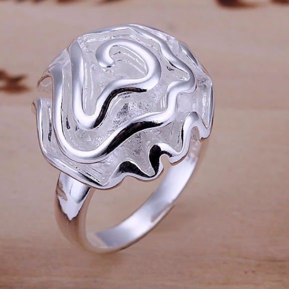 STUNNING ROSE STERLING SILVER RING SIZE 6 - Picture 2 of 4