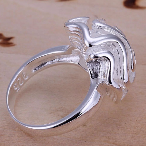 STUNNING ROSE STERLING SILVER RING SIZE 6 - Picture 4 of 4