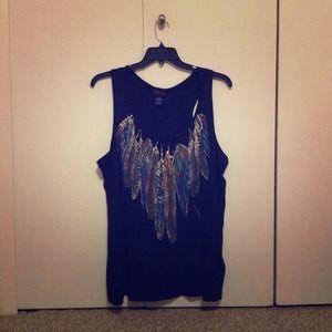 Plus Size Feather Tank Top