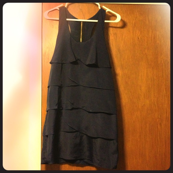 Navy Ruffle Shift Sleeveless Dress by Lush $25!!