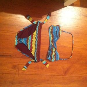 Chevron print bathing suit