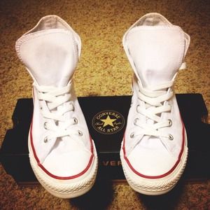 High Top White Converse- HOLD