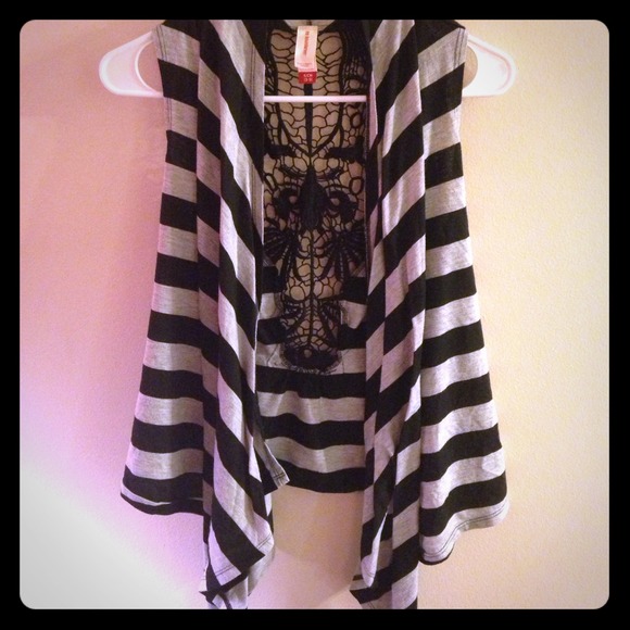 SOLD.    Grey & black with lace back detail.