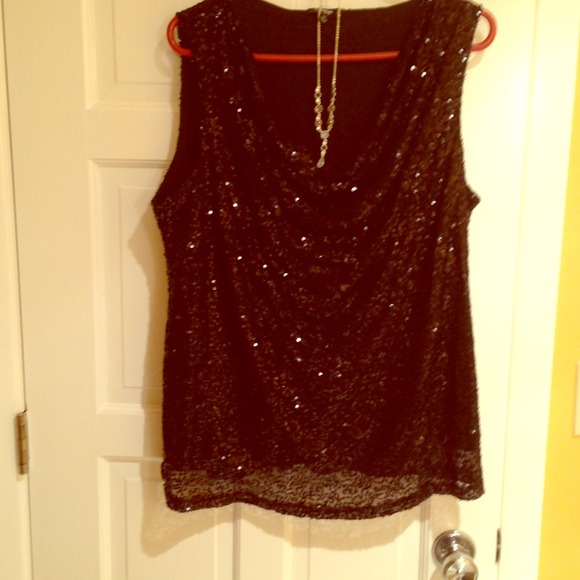 Glittery scoop neck top - Picture 1 of 2