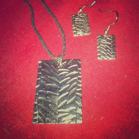 Matching necklace and earrings