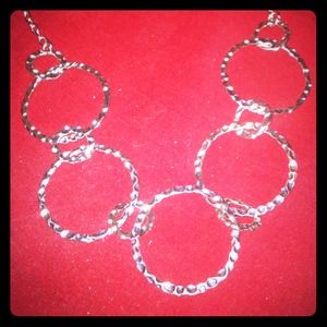 Silver necklace with hoops