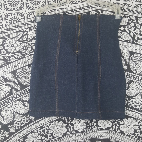 SOLD Topshop denim legging highwaisted mini skirt - Picture 4 of 6