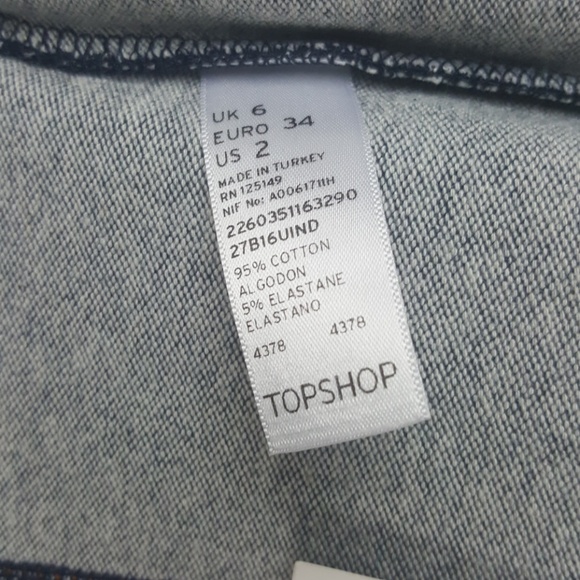 SOLD Topshop denim legging highwaisted mini skirt - Picture 6 of 6
