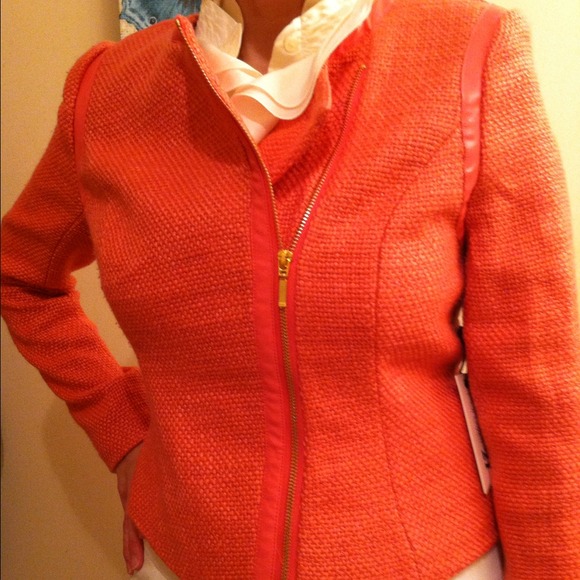Coral tweed jacket