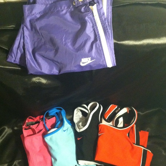 Lot Nike Dri Fit workout tops and windbreaker pant
