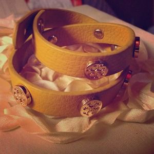 Tory burch yellow & Gold wrap bracelet