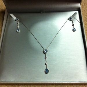 Zales diamond necklace and ear rings.