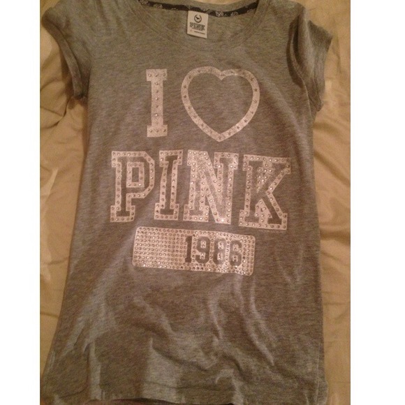 Victoria's Secret Pink™ gray rhinestone top